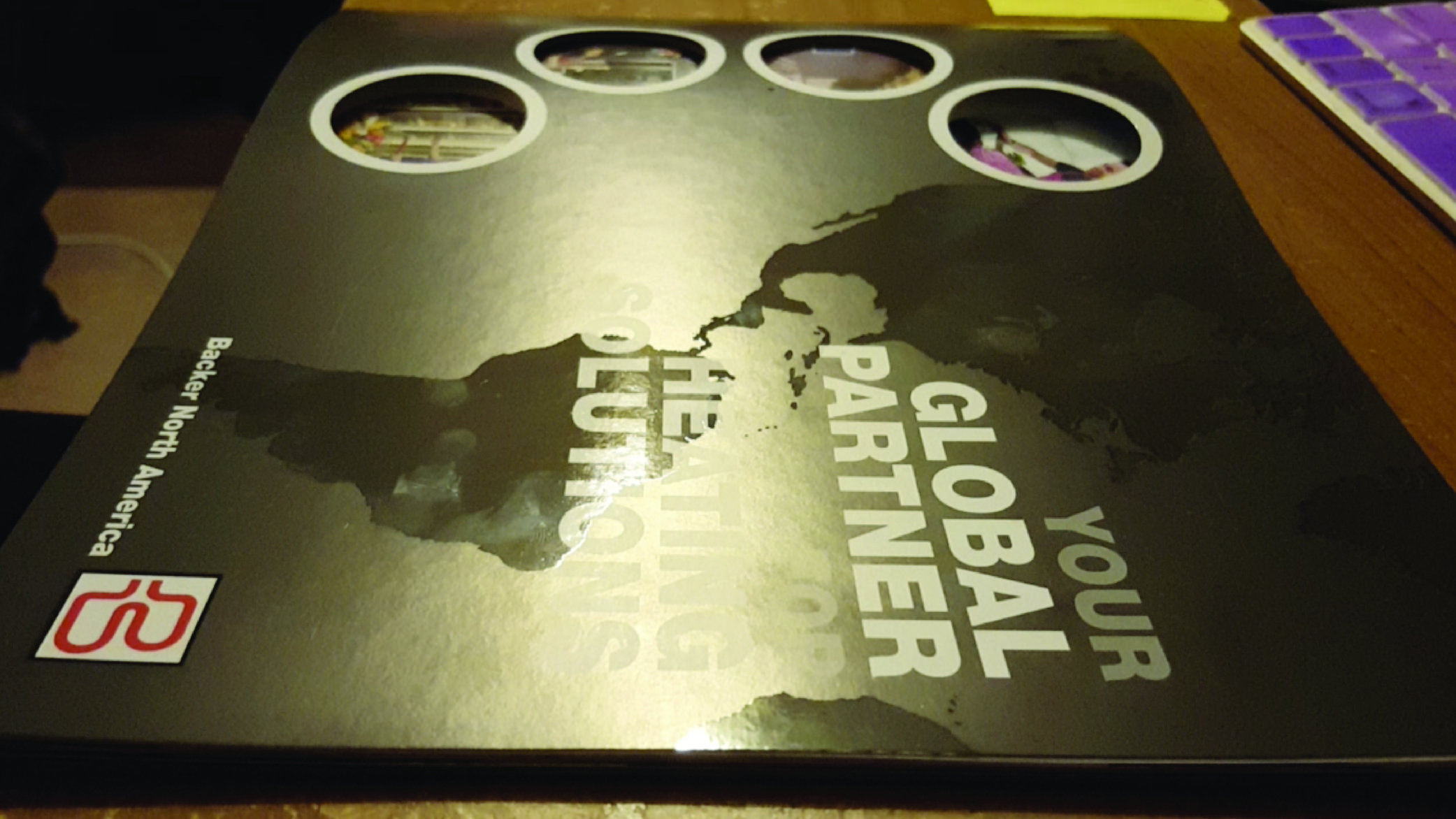 Cover for Backer North America booklet, showcasing spot gloss and diecuts